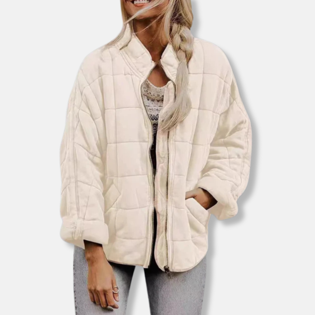 ModeGeist | Steppjacke - Oversized Fit - Stehkragen - Lange Ärmel - Reißverschlussverschluss