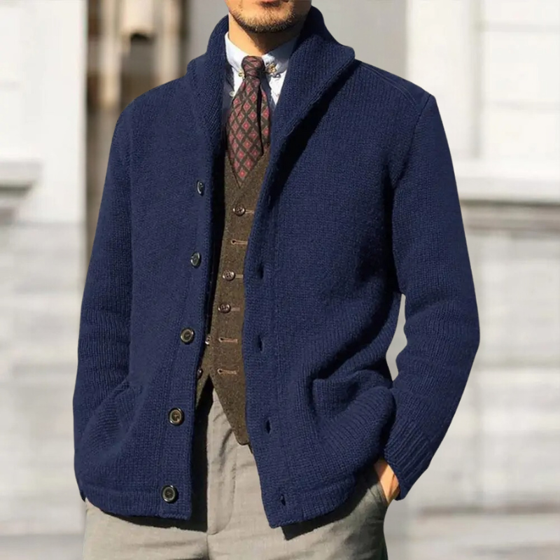 Dicke Strickjacke HOLGER mit Knöpfen