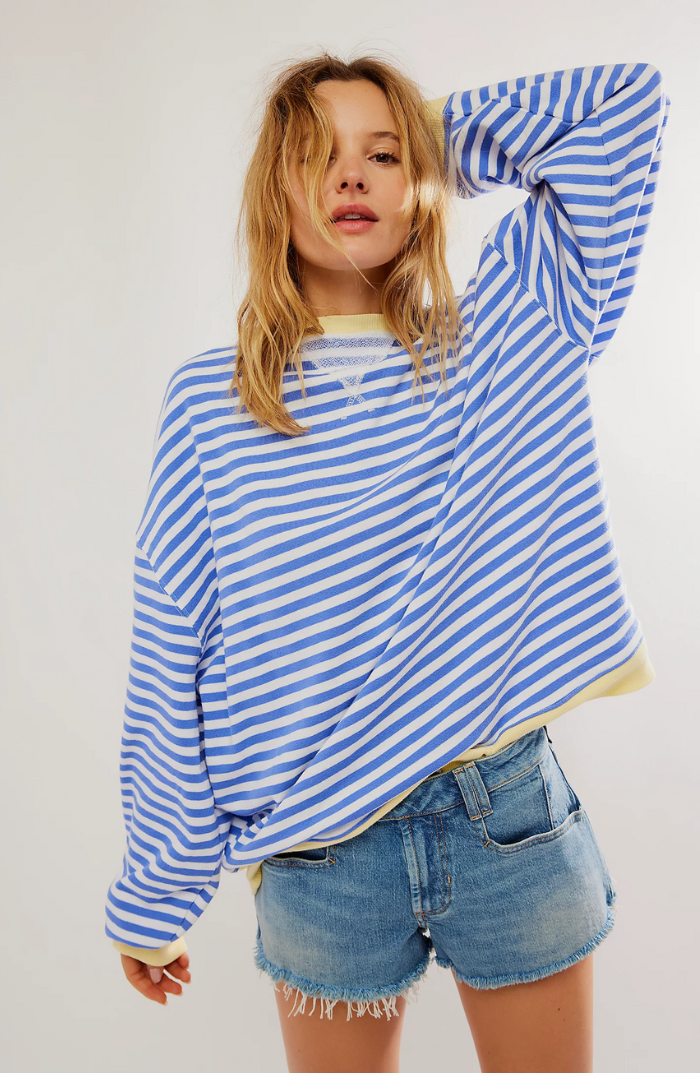 Damen-Sweatshirt: Lässiger Streifenlook mit farblichen Akzenten von Fudus
