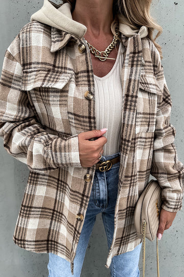 ModeGeist | Street Style Chic karierte Jacke mit Kapuze
