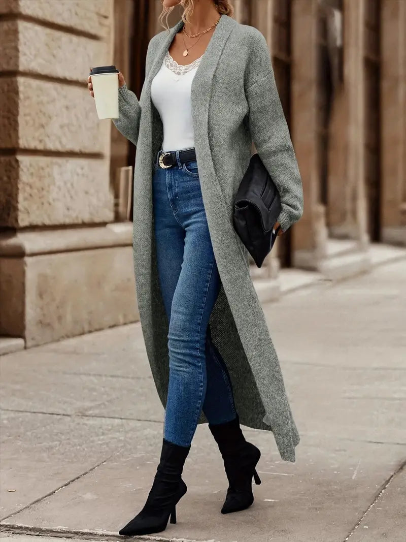 ModeGeist | Schlichte Strickjacke mit Offenem Vorderteil