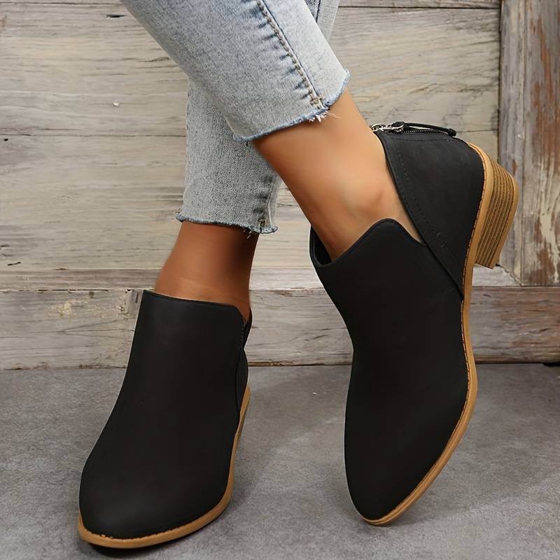 MODEGEIST Damen Ankle Boots Blockabsatz vielseitig elegant