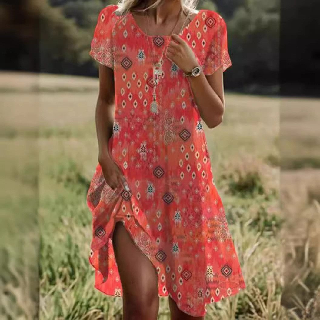 Ethno-Style Midikleid für Damen von Fudus