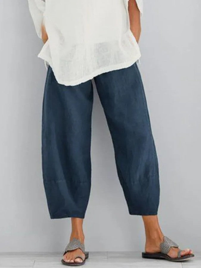 MODEGEIST Damen Leinenhose, leicht