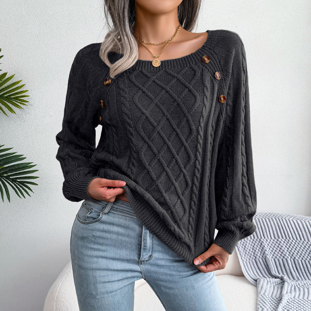 ModeGeist | Strickpullover mit quadratischem Ausschnitt
