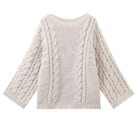 ModeGeist | Grobstrick Großer Pullover mit hohem Kragen