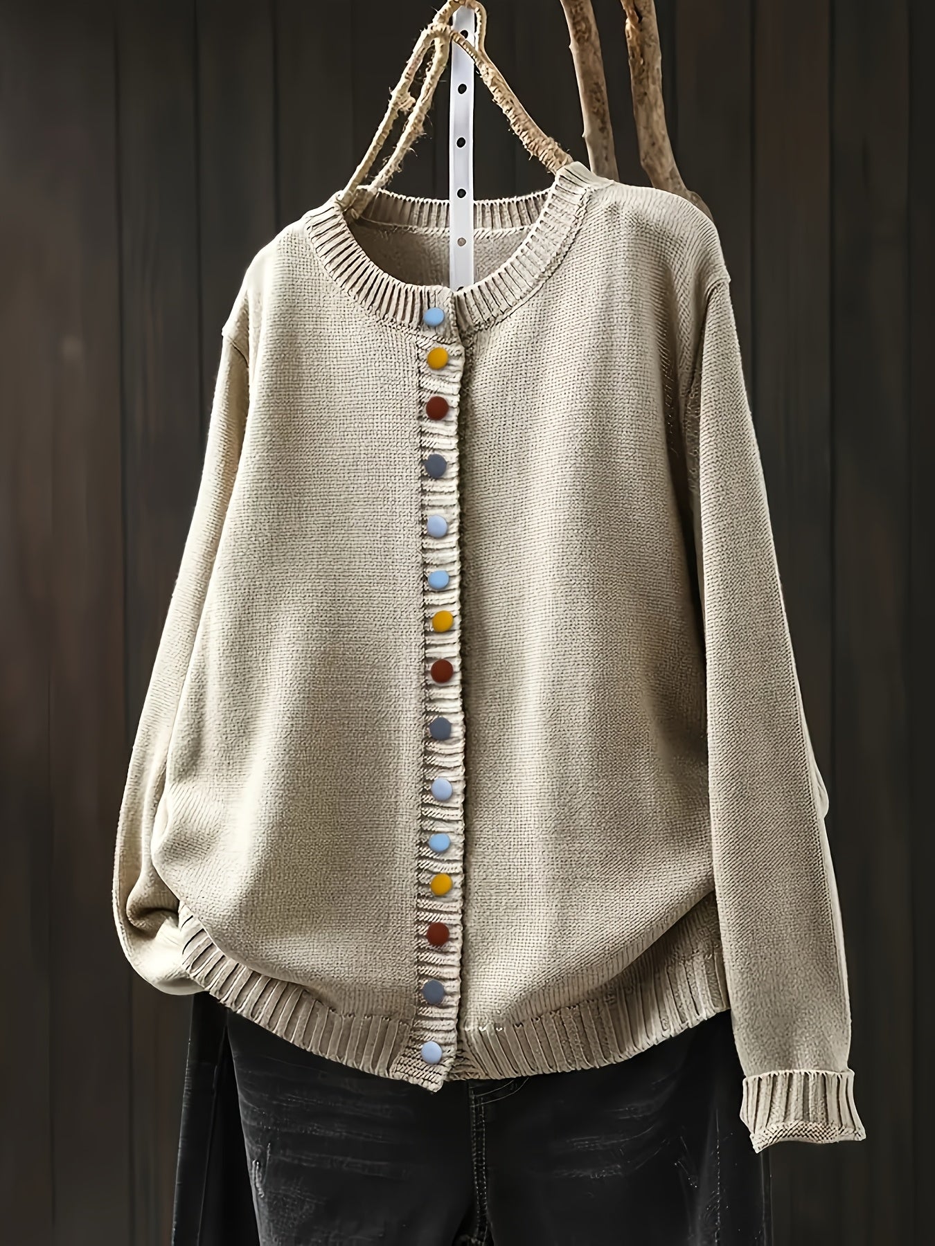MODEGEIST Damen Strick-Cardigan Gemütlich Atmungsaktiv One Size