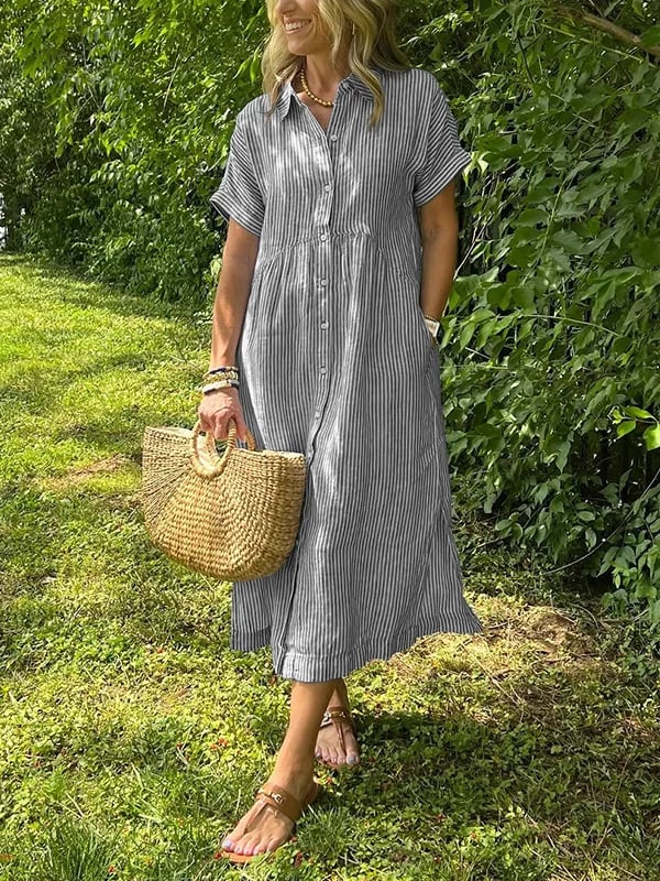 MODEGEIST Damen Bluse Gestreift Langarm Klassische Passform