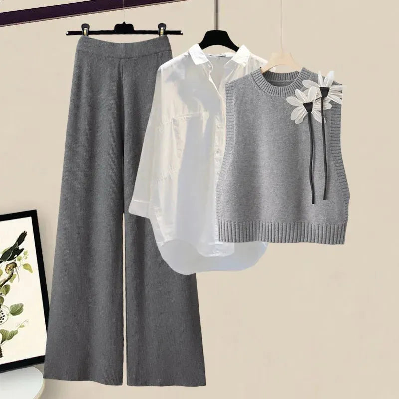ModeGeist | Herbst Winter Strick 3 Teiliges Satz
