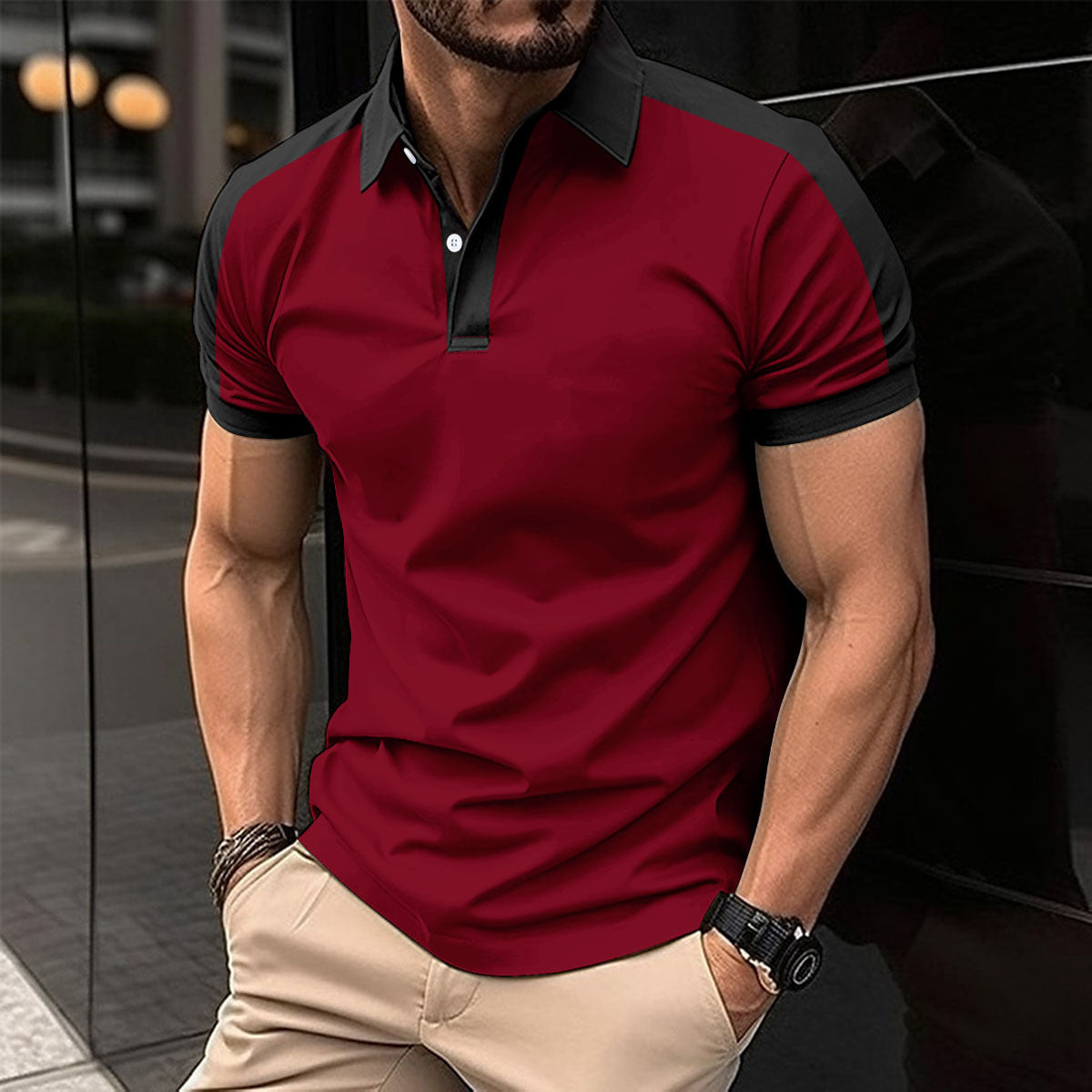 Sommerliches Herren Poloshirt mit kurzen Ärmeln für Business Casual