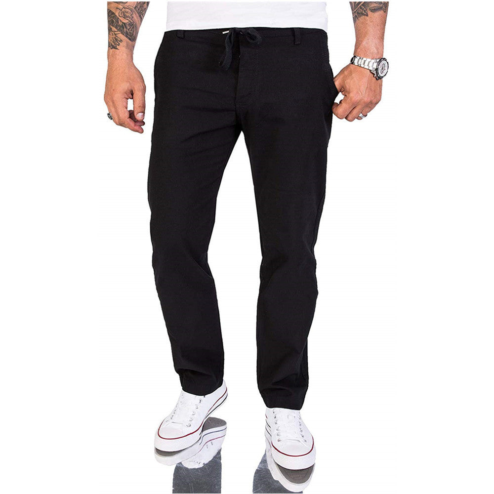 Unkomplizierte Herren-Baumwollhose in unifarbenem Design