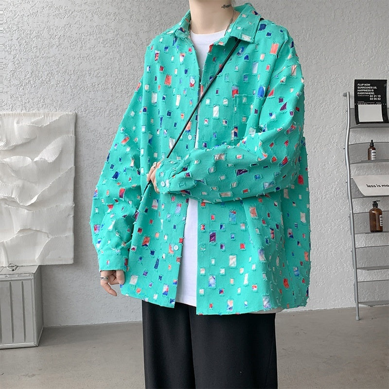 Fudus Freizeit-Langarmshirt mit Destroyed-Look