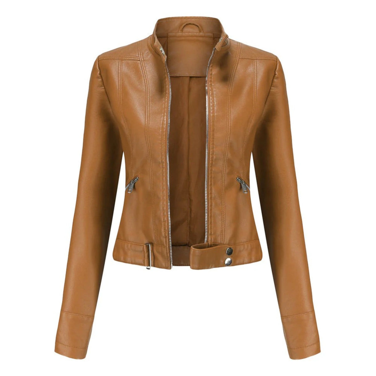 ModeGeist | Kurze Bikerjacke für Frauen - Langarm
