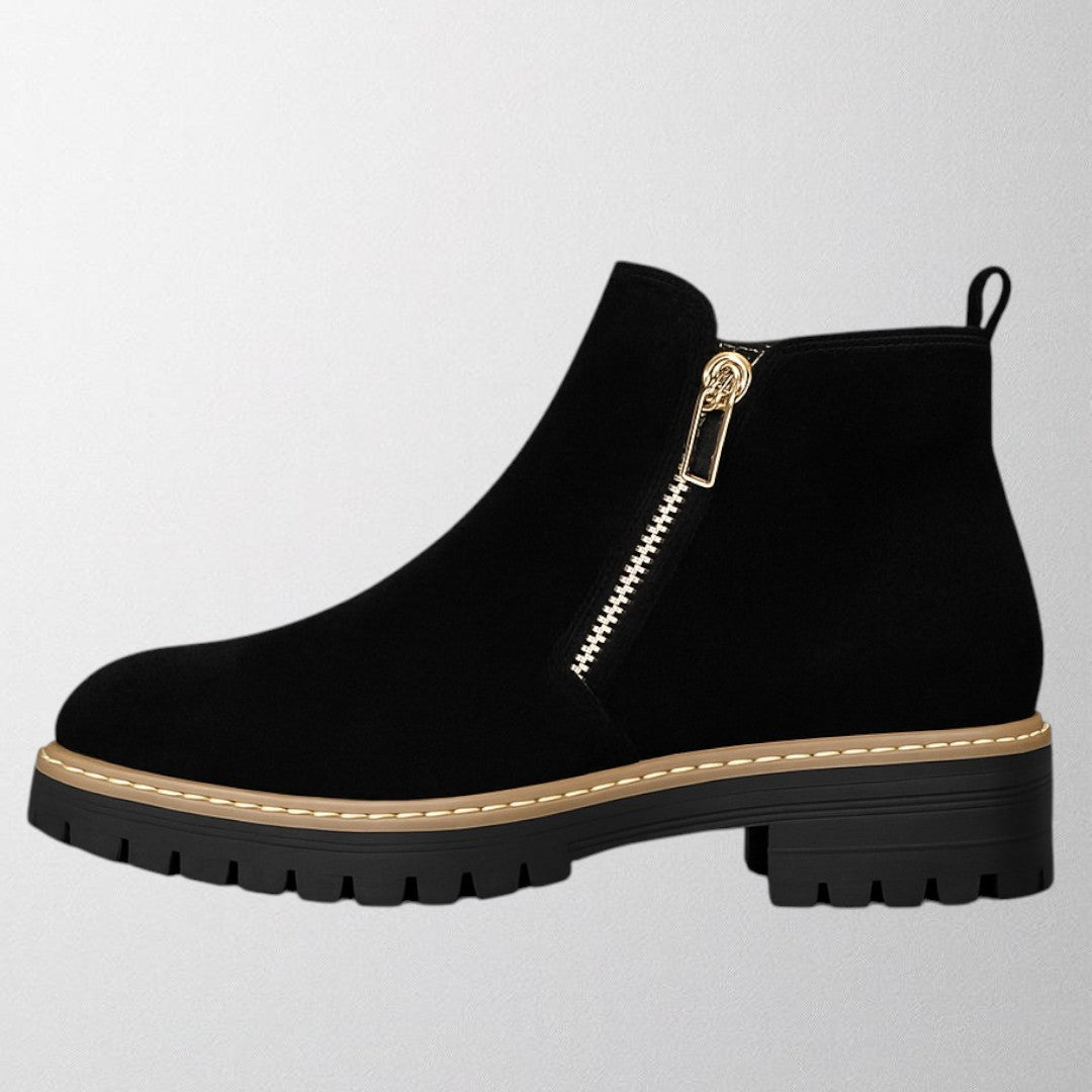 MODEGEIST Damen Schuhe Runde Spitze Seitenverschluss