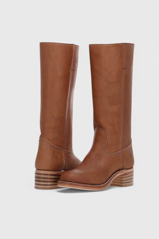 MODEGEIST Damen Klassische Stiefel Braun Kunstleder