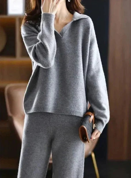 Corene Damen Trainingsanzug Set: Oversized Polo-Shirt und Hose (2-teilig)