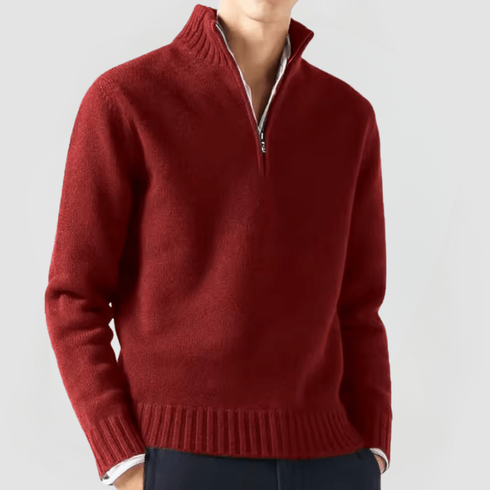 VENHUES Strickpullover mit Reißverschluss