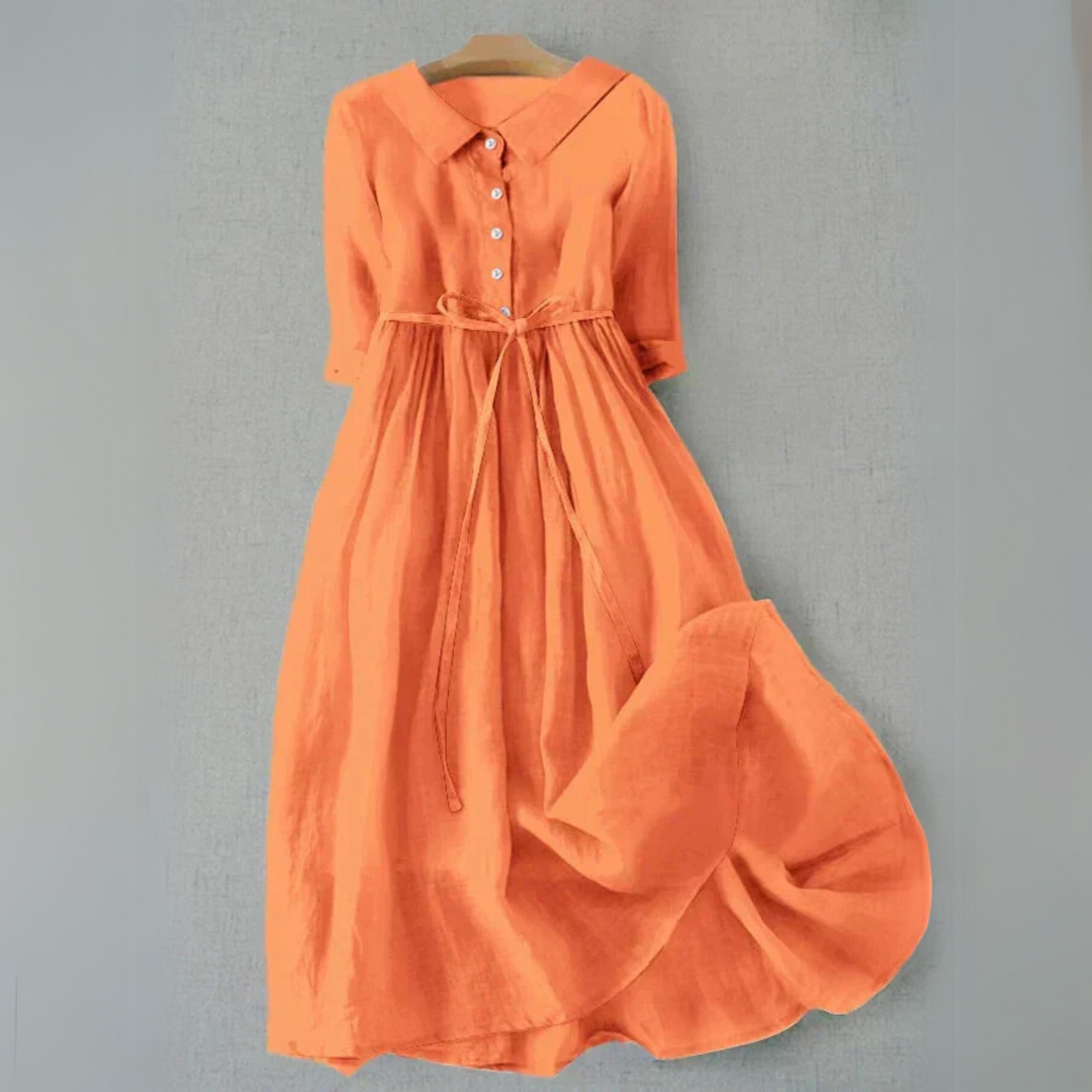 MODEGEIST Damen Casual-Kleid A-Linie Kurzarm Leichte Baumwolle Sommer