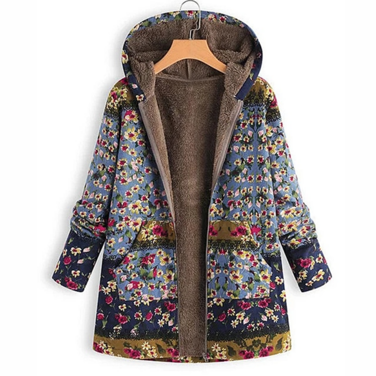 ModeGeist | Warme Damenjacke Mit Blumenmuster