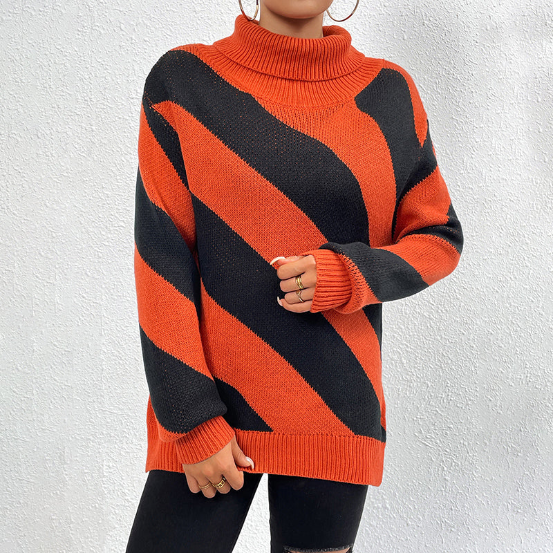 ModeGeist | Gestreifter Strickpullover Mit Lässigem Design