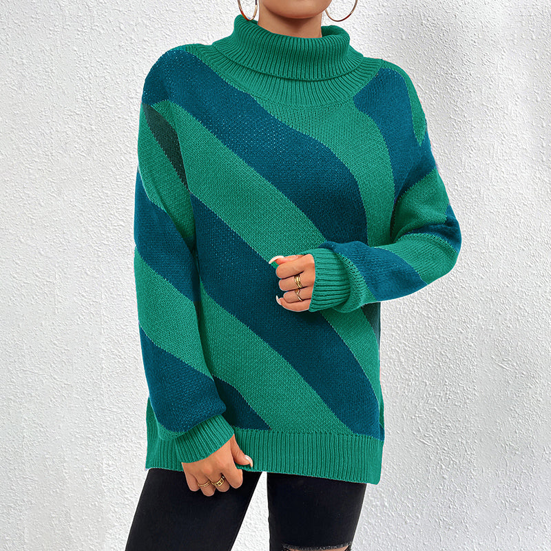 ModeGeist | Gestreifter Strickpullover Mit Lässigem Design