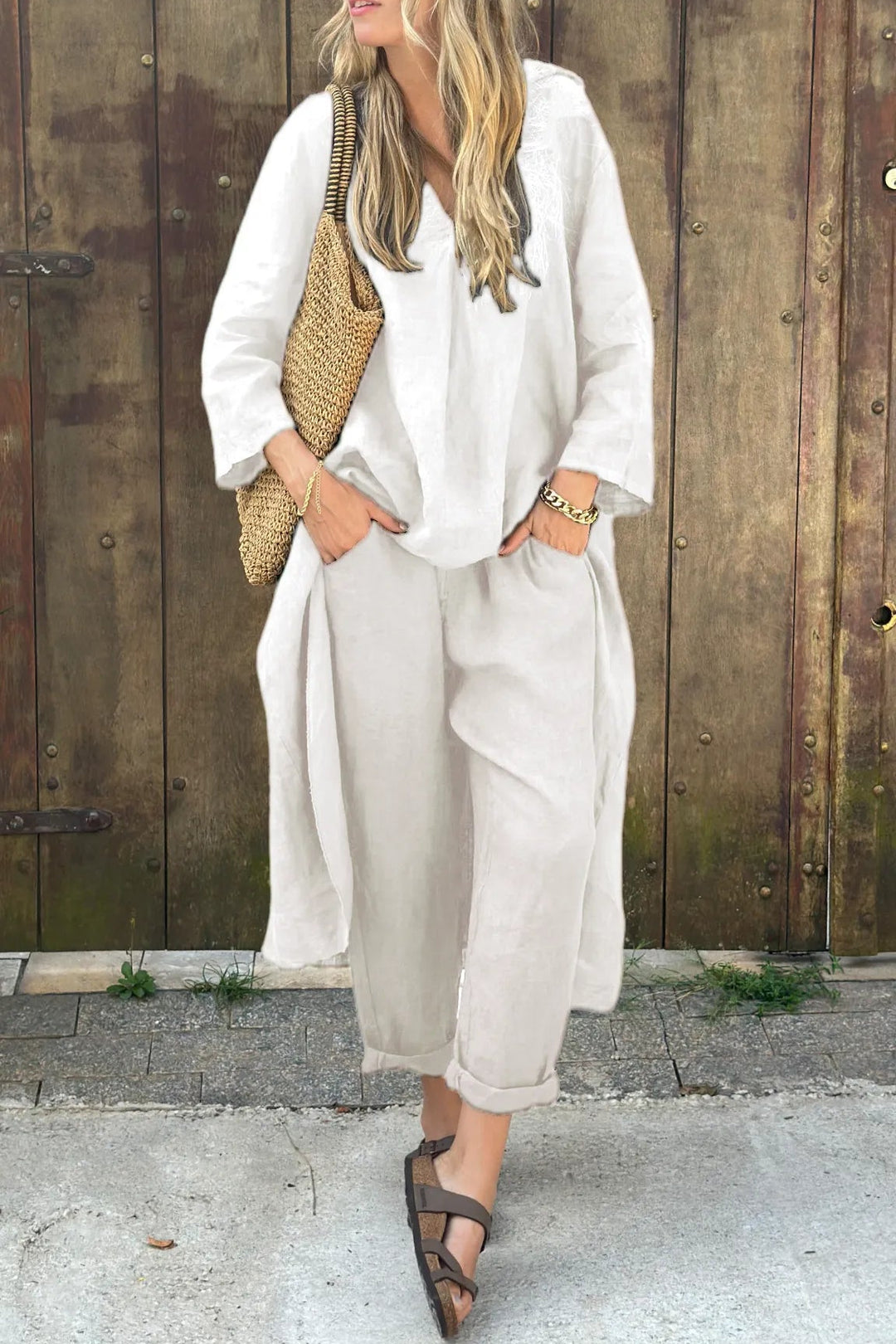 MODEGEIST Damen Sommer-Set Zweiteiler Leicht Koordiniert Freizeitlook