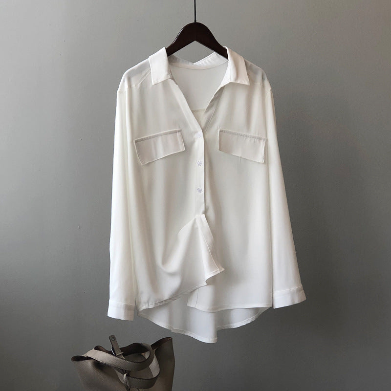 Damen Langarmshirt Einfarbig von Fudus