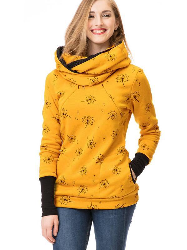 ModeGeist | Schwangerschaftspullover Für Stillen Mit Blumenmuster Und Taschen