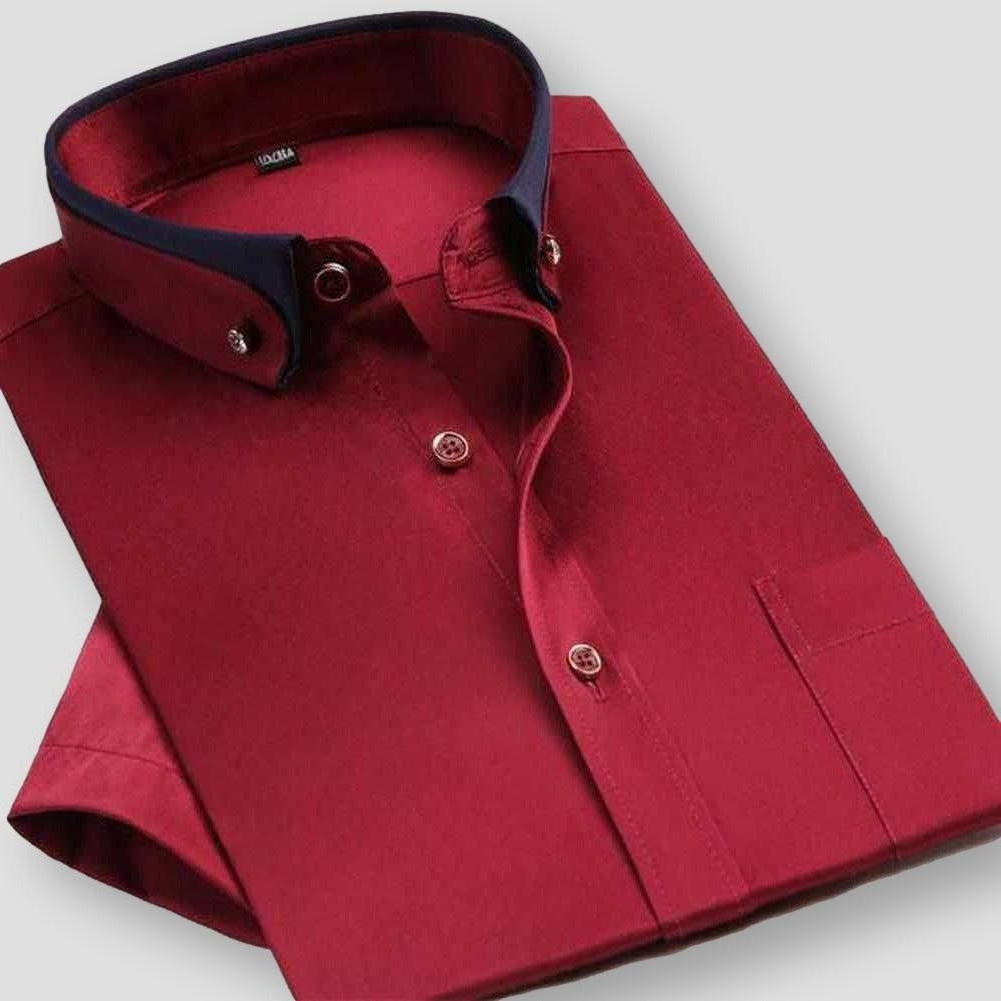 Velinda Herren Kurzarmhemd: Stilvoll, zweifarbig