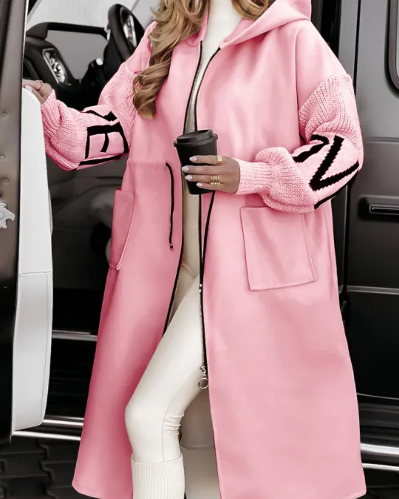 ModeGeist | Lässige Kapuzenjacke mit Strickärmeln