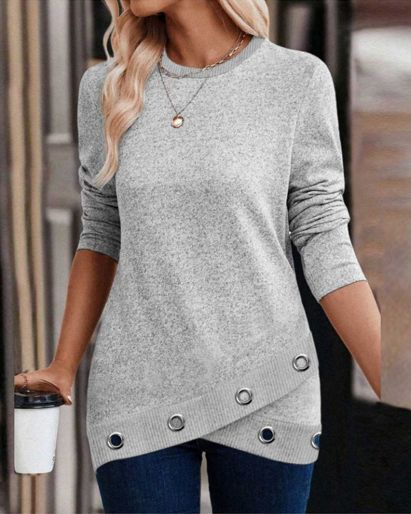 Fudus | Relaxter Pullover mit Kreuzsaum