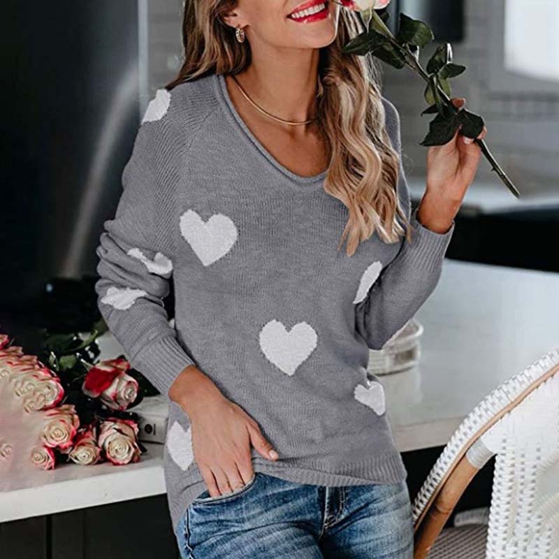ModeGeist | Strickpullover Mit Herzmuster Für Damen