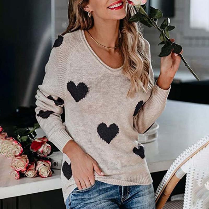 ModeGeist | Strickpullover Mit Herzmuster Für Damen