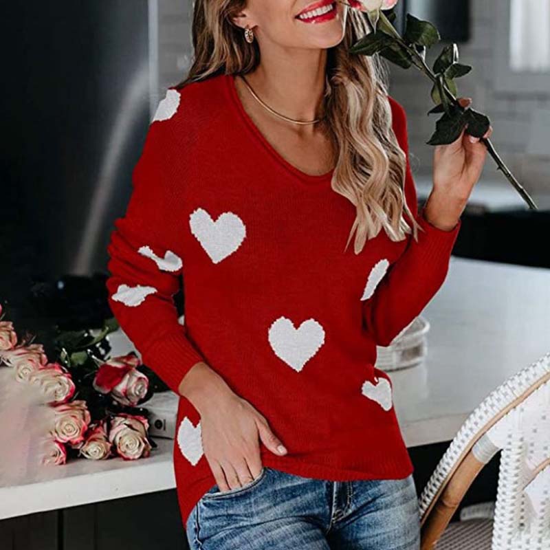 ModeGeist | Strickpullover Mit Herzmuster Für Damen