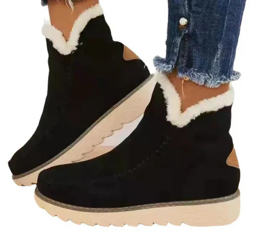 ModeGeist | Damenstiefel aus Plüsch-Schafsfell