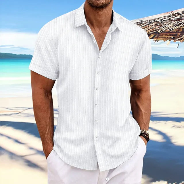 Baumwoll-Strandhemd für Herren im klassischen Stil