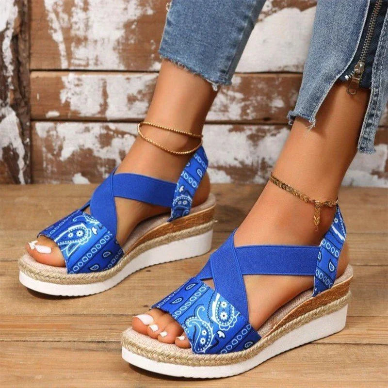EVELYN - Orthopädische Sandalen mit Hanfseil-Keil