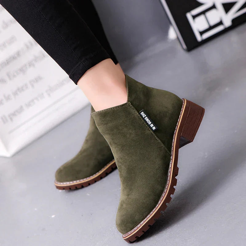 LIYA Damen-Stiefel mit seitlichem Zipper