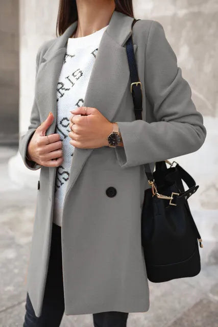 ModeGeist | Damen Langarm Wool Coat