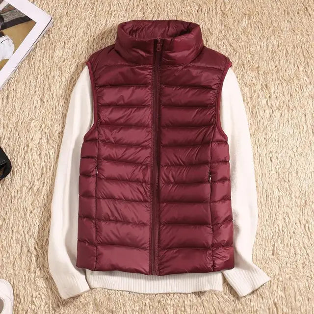 ModeGeist | Ultralight Damen Daunenweste Mit Stehkragen