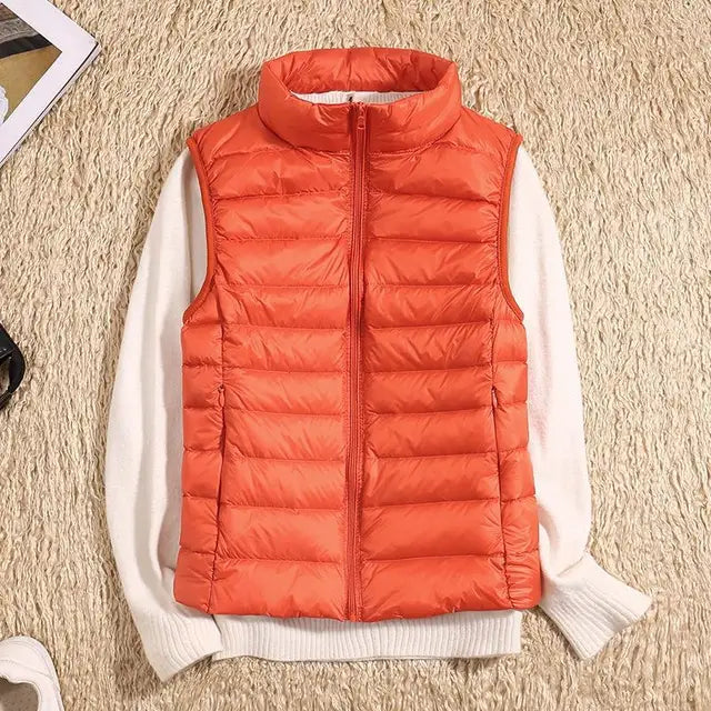 ModeGeist | Ultralight Damen Daunenweste Mit Stehkragen