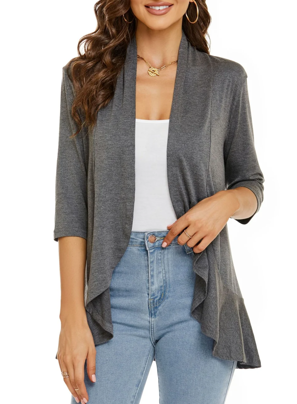 Leichte Damenstrickjacke in Weiß