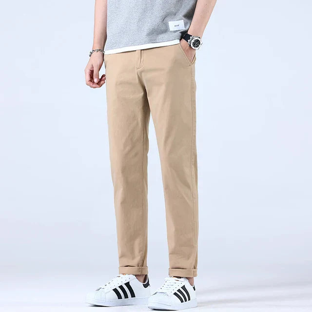 MODEGEIST: Slim Fit Business Trousers for Men