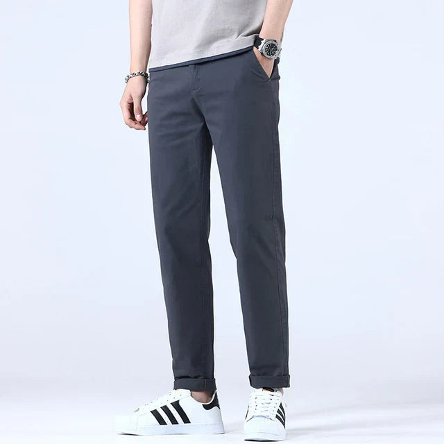 MODEGEIST: Slim Fit Business Trousers for Men