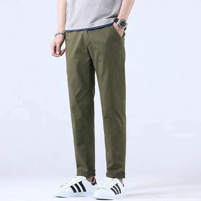 MODEGEIST: Slim Fit Business Trousers for Men