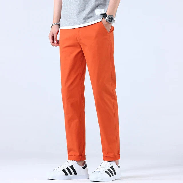 MODEGEIST: Slim Fit Business Trousers for Men