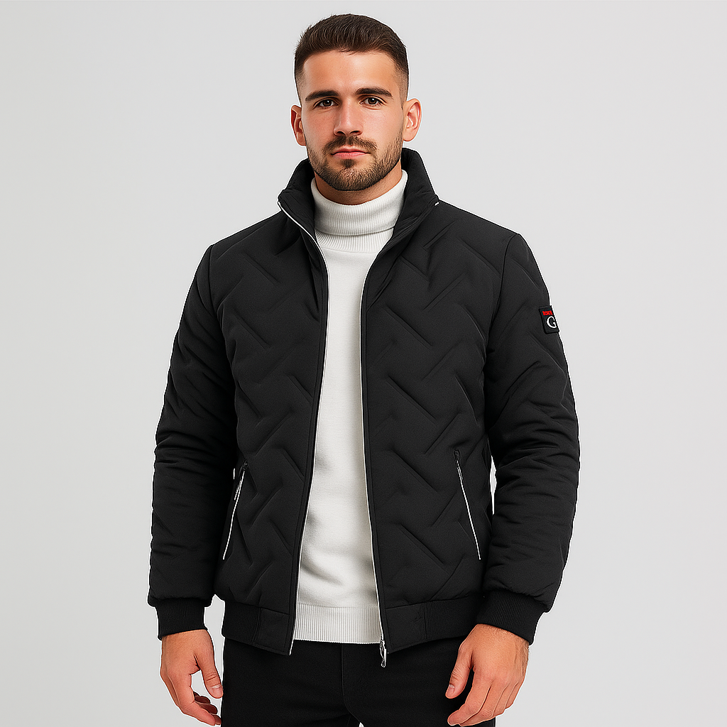 ModeGeist | Gepolstertes Herrenjacke mit Reißverschluss
