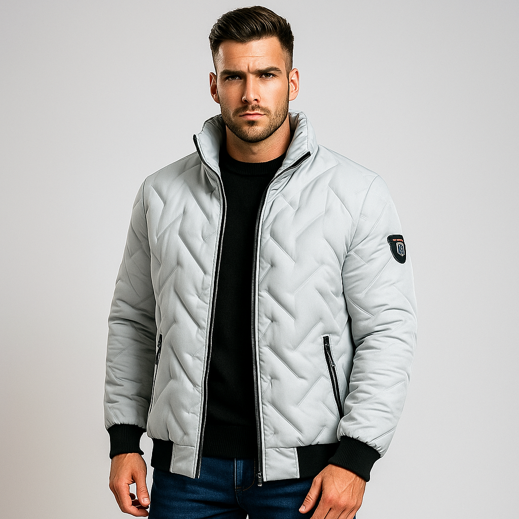 ModeGeist | Gepolstertes Herrenjacke mit Reißverschluss