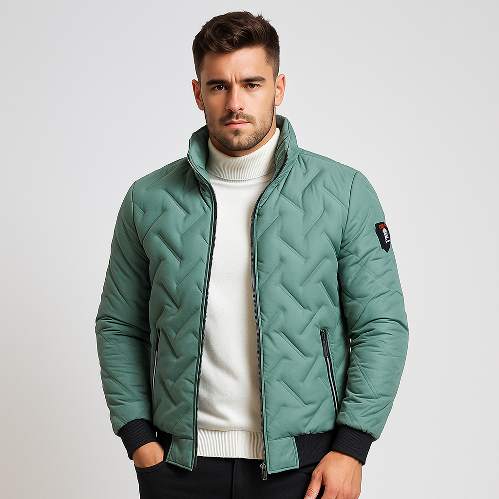 ModeGeist | Gepolstertes Herrenjacke mit Reißverschluss