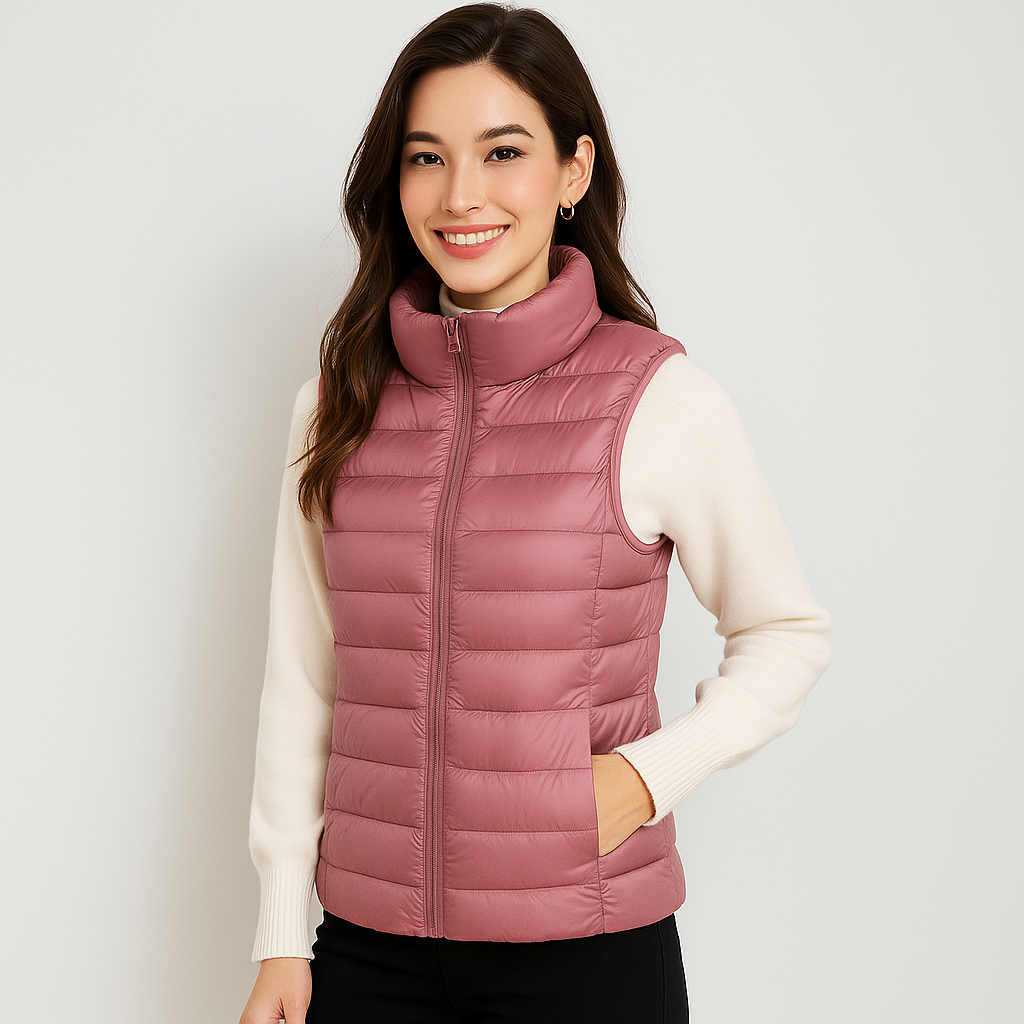 ModeGeist | Leichtes, modern geschnittenes Steppweste für Frauen Lydiane